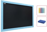 Tablica kredowa czarna 90x60 cm niebieska pastelowa rama + gratis
