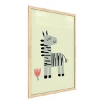 Tablica magnetyczna obraz pastelowy ZEBRA JADZIA 60x40cm w ramie drewnianej naturalnej