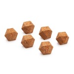 Magnesy ozdobne korkowe, wielościan 1,5x1,5 cm - 6 sztuk