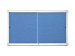 Gablota z przesuwnymi drzwiami 94x68 tekstylna - niebieska