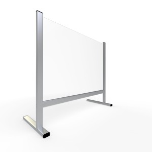 Przegroda na biurko 100x65 cm/ ladę aluminiowa z PLEXI 3 mm