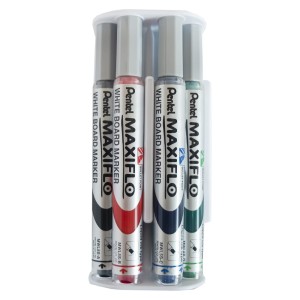 Pentel Maxiflo zestaw 4 sztuk kolorowych markerów z gąbką MWL5s-4n