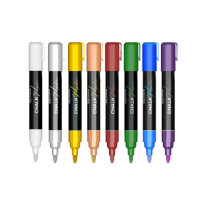 Zestaw markerów kredowych PREMIUM: biały, srebrny, złoty, metaliczny czerwony, fioletowy, niebieski, beżowy, zielony