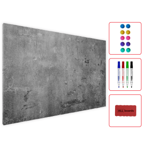 Tablica magnetyczna na magnesy METALboards imitacja betonu 60x40 cm + zestaw akcesoriów GRATIS