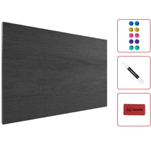 Tablica na magnesy METALboards, szare drewno 60x40 cm + zestaw akcesoriów GRATIS 