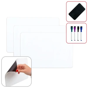 Nakładka magnetyczna suchościeralna 30,5x20 cm BIAŁA - zestaw 3 sztuk + GRATISY