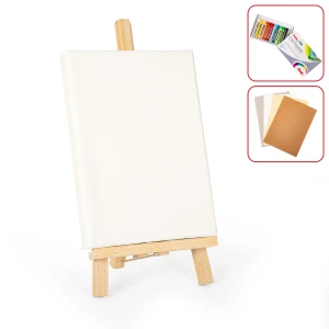 Mini sztaluga drewniana z wyjmowanym stelażem 32,5 cm, kolor naturalny + Art SET