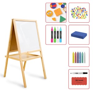 Zestaw dziecięcy nr 1  - Dwustronna tablica KIDSboards 120 cm + zestaw edukacyjnych magnesów klasyczne kolory + MEGA zestaw akcesoriów