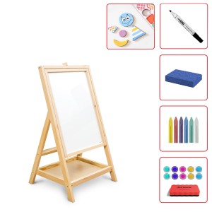 Zestaw dziecięcy nr 2  - Dwustronna tablica KIDSboards 80 cm + zestaw edukacyjnych magnesów pastelowe kolory + MEGA zestaw akcesoriów