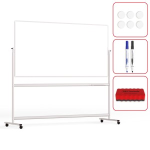 Tablica mobilna dwustronna obrotowa suchościeralna magnetyczna 200x100 cm