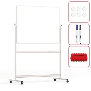Tablica mobilna dwustronna obrotowa suchościeralna magnetyczna 120x90 cm
