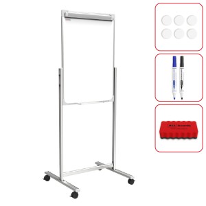 Flipchart magnetyczny mobilny na kółkach 100x70 cm DWUSTRONNY
