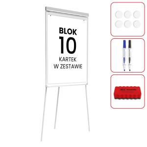Flipchart suchościeralno-magnetyczny 100x70 cm  na trójnogu BASIC + gratis