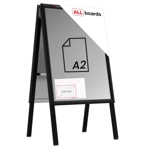 Potykacz reklamowy A2 OWZ dwustronny w ramie aluminiowej czarnej