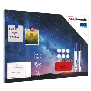 OUTLET Tablica na magnesy METALboards, droga mleczna i drzewo 60x40 cm + zestaw akcesoriów GRATIS