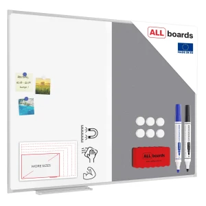 Tablica COMBI suchościeralna magnetyczna filcowa 120x90 cm szara rama aluminiowa + gratis