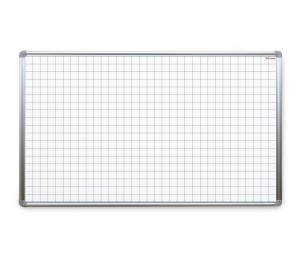Tablica suchościeralna magnetyczna biała 170x100 cm z nadrukiem - kratka
