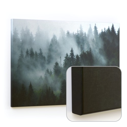Obraz na płótnie canvas przedstawiający las we mgle 90x60 cm