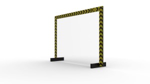 Przegroda szklana 4 mm, rozmiar 100x70 cm rama BHP