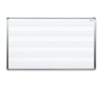 Biała tablica suchościeralna magnetyczna 120x90 cm z nadrukiem - pięciolinia w ramie aluminiowej anodowanej
