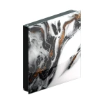 Szafka na klucze 30x30 cm, imitacja marmuru złoto-białego
