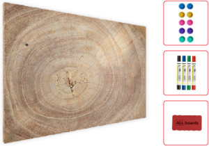 OUTLET Tablica magnetyczna metalowa DREWNO PIEŃ SŁOJE 60x40cm MetalBoards blacha z nadrukiem + GRATISY