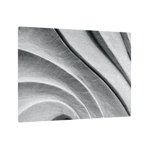 Szklana deska ochronna BIAŁY KAMIEŃ FALE GEOMETRYCZNE WZORY 60x52cm deska do krojenia kuchenna płyta ochronna taca szklana