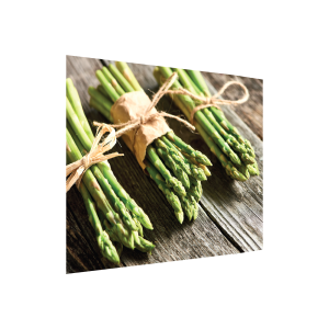 Szklana płyta ochronna na ścianę SZPARAGI 60x65cm płyta za kuchenkę, dekoracyjna ochrona przed zachlapaniem