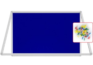 Gablota ogłoszeniowa informacyjna 90x60cm niebieska filcowa w aluminiowej ramie
