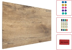 OUTLET Tablica magnetyczna metalowa DREWNO DESKA DREWNIANA 90x60cm MetalBoards