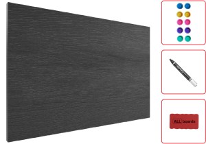 OUTLET Tablica magnetyczna metalowa SZARE DREWNO GRAFIT 90x60cm MetalBoards blacha z nadrukiem + GRATISY