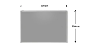 OUTLET Tablica tekstylna (filcowa) 150x100 cm SZARA w ramie aluminiowej