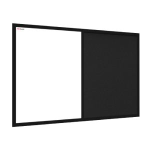 OUTLET Tablica COMBI korkowa czarny korek / biała magnetyczna 60x40 rama drewniana lakierowana czarna + GRATIS