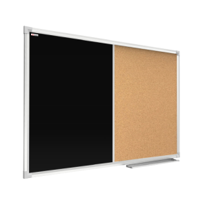 OUTLET Tablica COMBI czarna magnetyczna korkowa 90x60 cm rama aluminiowa