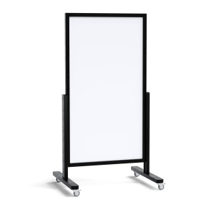 Tablica VERT pionowa suchościeralna magnetyczna mobilna 137x78 cm w czarnej drewnianej ramie