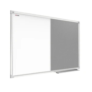 OUTLET Tablica COMBI suchościeralna magnetyczna filcowa 120x90 cm szara rama aluminiowa + GRATIS