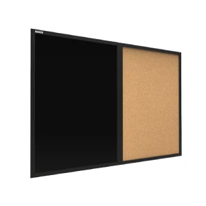 OUTLET Tablica COMBI czarna magnetyczna korkowa 60x40 cm rama MDF czarna + GRATIS