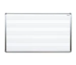 Biała tablica suchościeralna magnetyczna 120x90 cm z nadrukiem - pięciolinia w ramie aluminiowej anodowanej