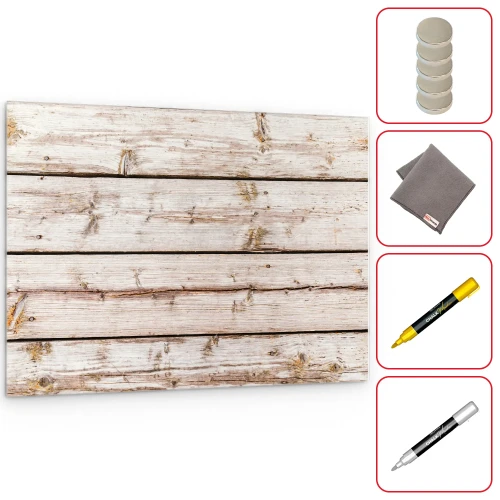 Obraz na szkle DESKI W BIELI 90x60 cm