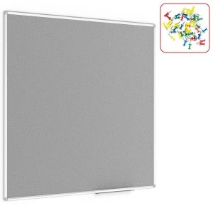 Tablica tekstylna (filcowa) 120x120 cm SZARA w ramie aluminiowej