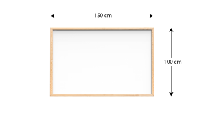OUTLET Tablica suchościeralna magnetyczna biała 150x100 cm rama drewniana naturalna