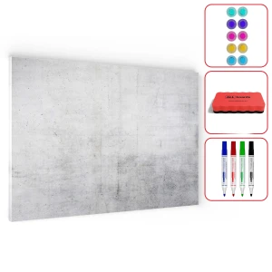 OUTLET Tablica na magnesy METALboards, cement 90x60 cm + zestaw akcesoriów GRATIS