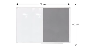 OUTLET Tablica COMBI suchościeralna magnetyczna filcowa 60x40 cm szara rama aluminiowa