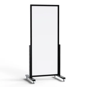 OUTLET Tablica VERT pionowa suchościeralna magnetyczna mobilna 167x73 cm w czarnej drewnianej ramie
