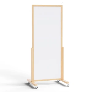 OUTLET Tablica VERT pionowa suchościeralna magnetyczna mobilna 167x73 cm w ramie drewnianej naturalnej