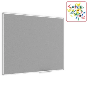 Tablica tekstylna (filcowa) 150x120 cm SZARA w ramie aluminiowej