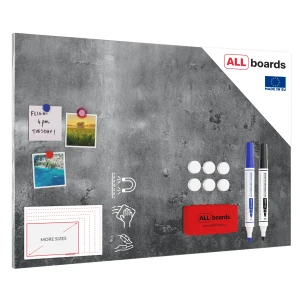 Tablica magnetyczna na magnesy METALboards imitacja betonu 90x60 cm + zestaw akcesoriów GRATIS