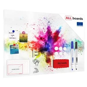 Tablica na magnesy METALboards, święto kolorów 90x60 cm + zestaw akcesoriów GRATIS