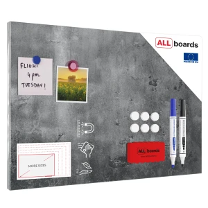 Tablica magnetyczna na magnesy METALboards imitacja betonu 60x40 cm + zestaw akcesoriów GRATIS