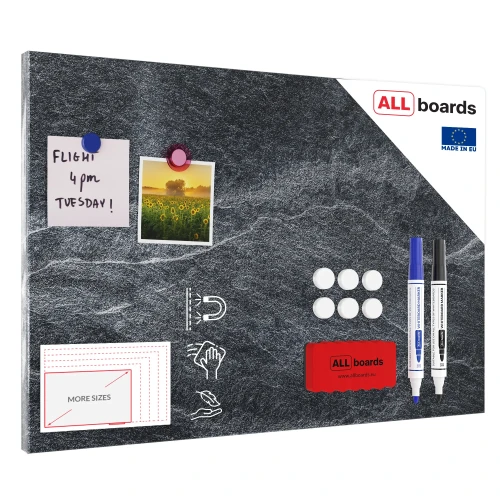 Tablica na magnesy METALboards - ciemny kamień 60x40 cm